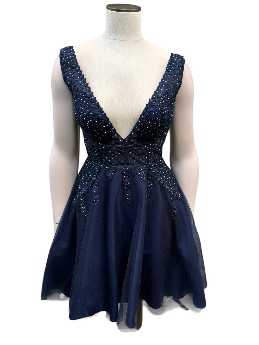 Gianni Bini Navy Dress with Gold GB Logo